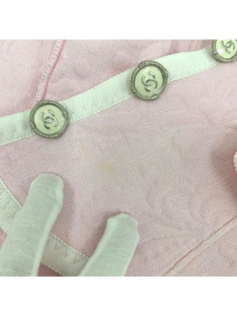Chanel Pink Floral Embossed Crew Neck Jacket